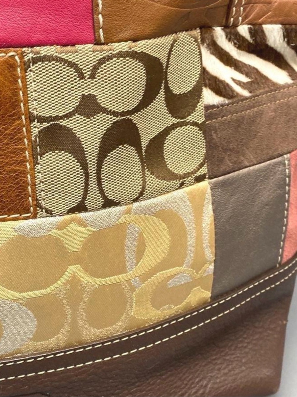 Coach Vintage Holiday Patchwork Tote - Picture 3 of 6